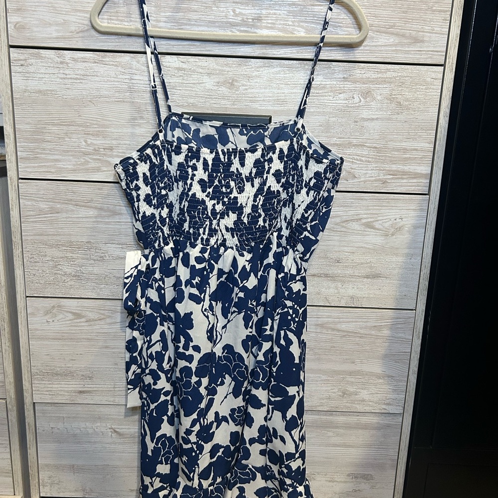 floral print knot side dress, elegant square neck sleeveless size xl - Picture 4 of 6